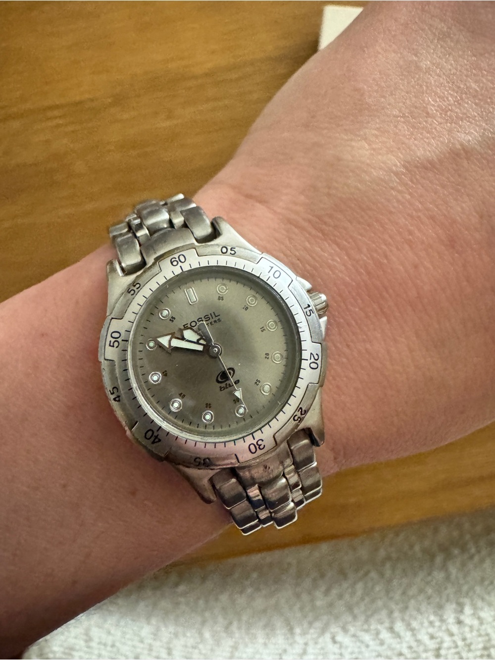 2000’s Vintage Fossil Blue Collection Watch in Stainless Steel